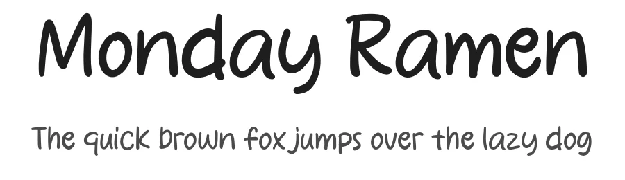 Monday Ramen by Khurasan β Script Handwritten Font