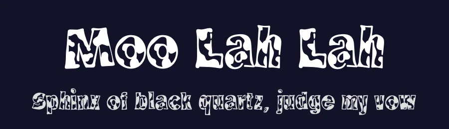 Moo Lah Lah by Robert E. Leuschke — Display Font — thumbnail 2