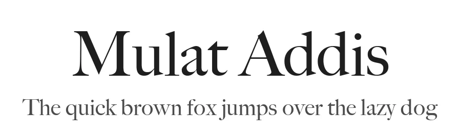 Mulat Addis by Fasil fikreab — Serif Font