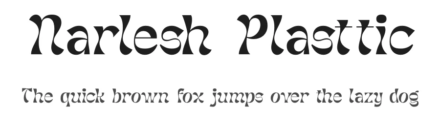 Narlesh Plasttic by Heru Utama Putra β Display Font