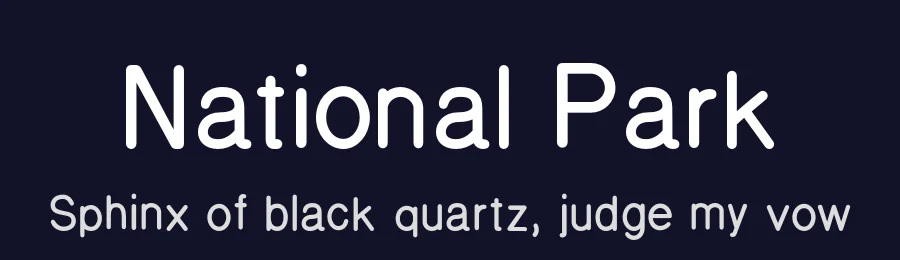 National Park by Jenny O'Grady, Chloe Hubler, Jeremy Shellhorn, Andrea Herstowski — Sans Serif Font — thumbnail 2