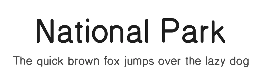 National Park by Jenny O'Grady, Chloe Hubler, Jeremy Shellhorn, Andrea Herstowski — Sans Serif Font