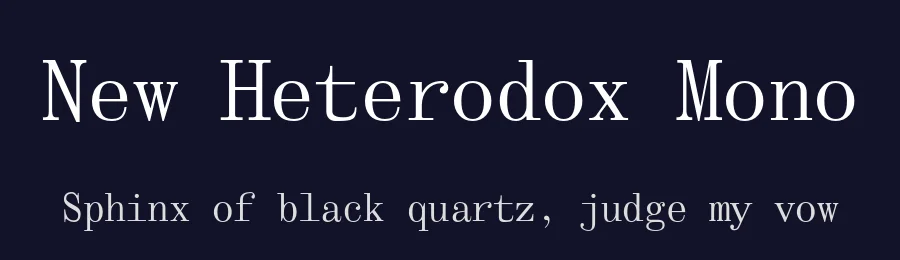 New Heterodox Mono by Alexey Kryukov, Hao Chi Kiang — Serif Font — thumbnail 2