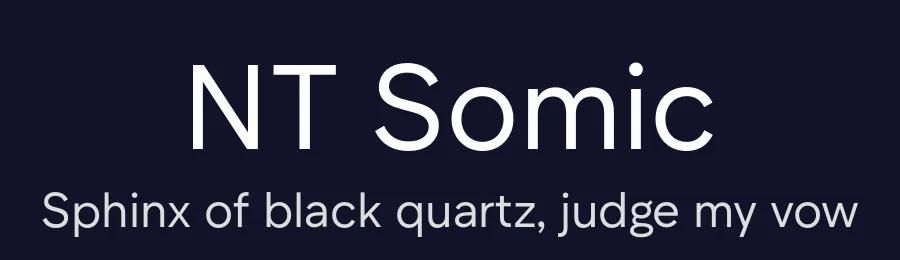 NT Somic by Ravid Balaliev — lead type designer, mastering
Michael Voronin — secret advisor, marketing
Ivan Kovalenko — best boy — Sans Serif Font — thumbnail 2