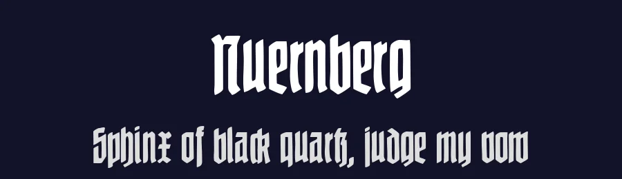Nuernberg by Peter Wiegel nach alter Vorlage — Display Font — thumbnail 2