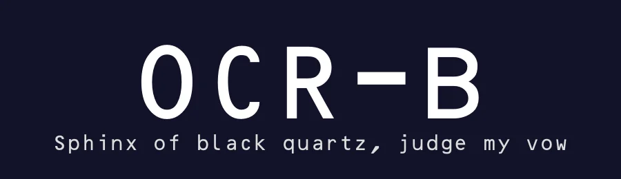 OCR-B — Sans Serif Font — thumbnail 2