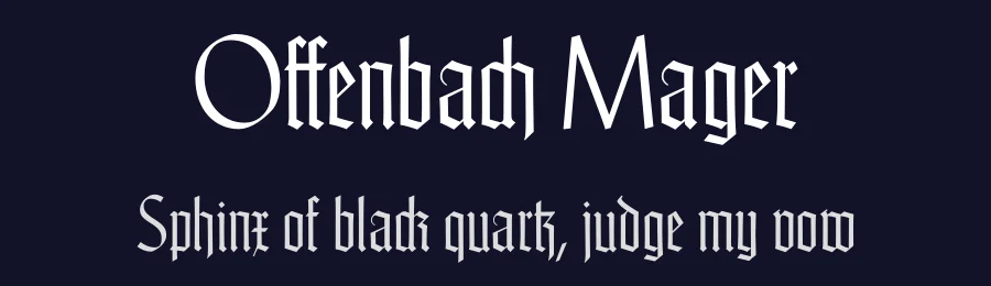 Offenbach Mager by Rudolf Koch (Hans Kuehne) — Display Font — thumbnail 2