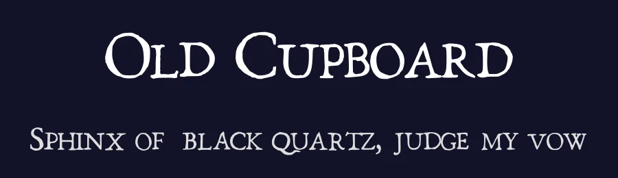 Old Cupboard by Cecil Howe — Serif Font — thumbnail 2
