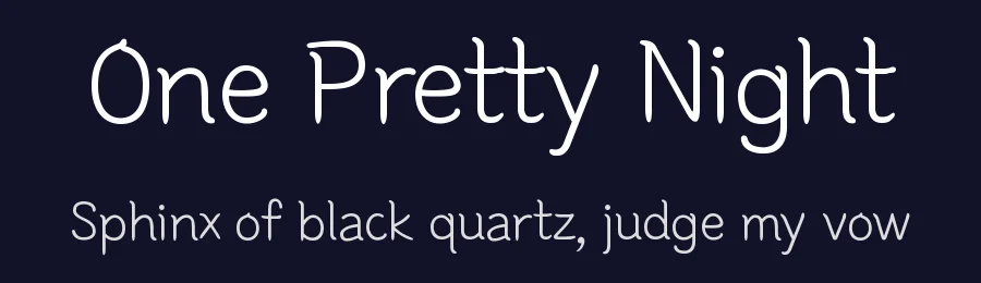 One Pretty Night by Cafe24 thkim, hmlim, mnelim, nhlee, sslee, sskim, smlim, yjkim, sdjeong, hskwak & 4IRTF — Script Handwritten Font — thumbnail 2