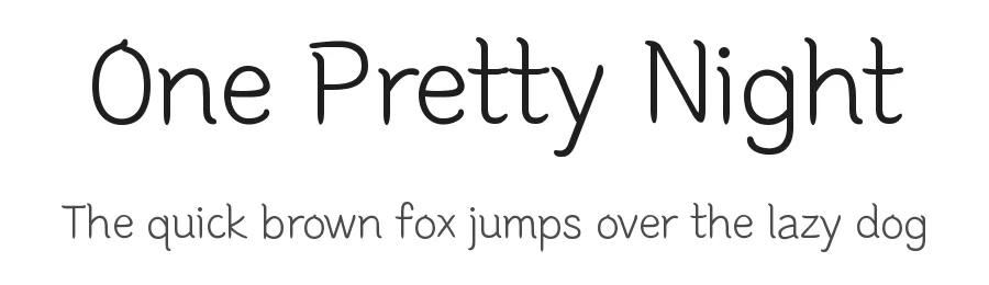One Pretty Night by Cafe24 thkim, hmlim, mnelim, nhlee, sslee, sskim, smlim, yjkim, sdjeong, hskwak & 4IRTF — Script Handwritten Font