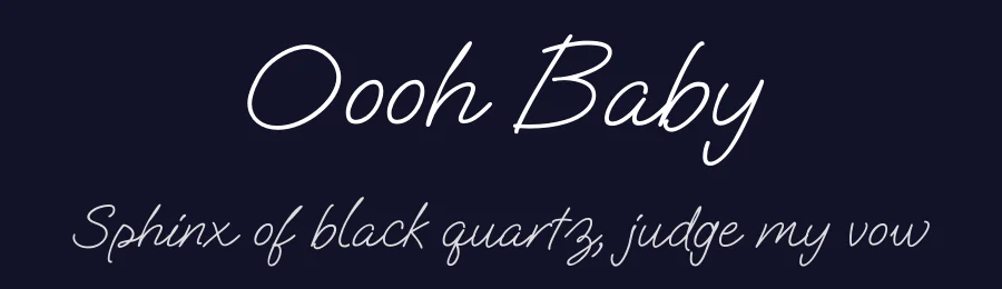 Oooh Baby by Robert E. Leuschke — Script Handwritten Font — thumbnail 2
