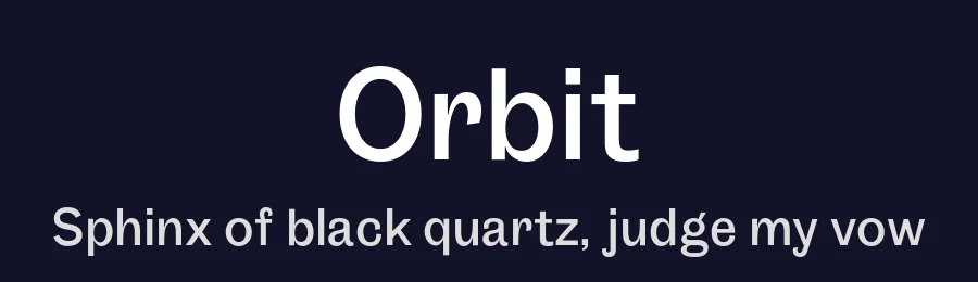 Orbit by Maxence Duterne — Sans Serif Font — thumbnail 2