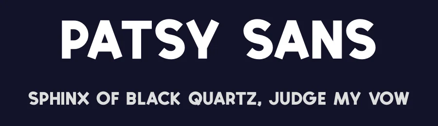 Patsy Sans by Vedran Vaskovic — Sans Serif Font — thumbnail 2