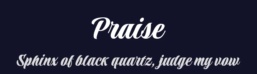 Praise by Robert E. Leuschke — Script Handwritten Font — thumbnail 2
