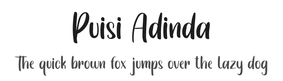 Puisi Adinda by Jefri Dwi Alfatah — Script Handwritten Font