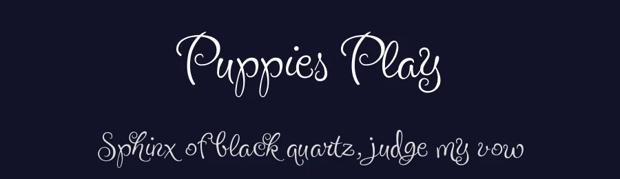 Puppies Play by Robert E. Leuschke — Script Handwritten Font — thumbnail 2