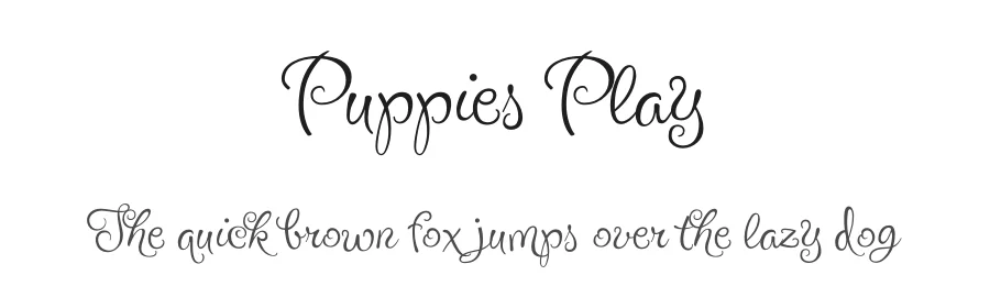 Puppies Play by Robert E. Leuschke — Script Handwritten Font