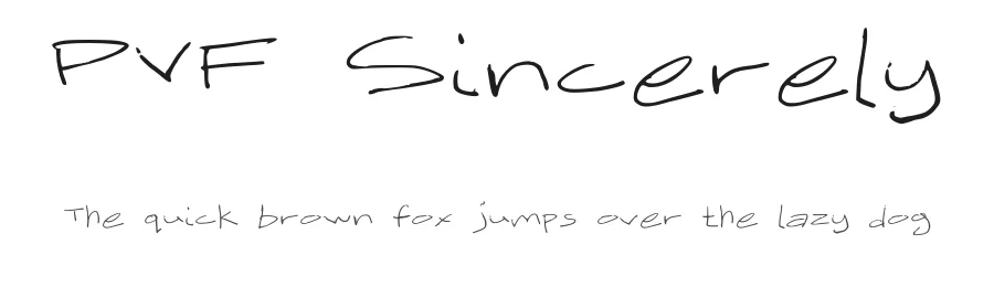 PVF Sincerely — Script Handwritten Font
