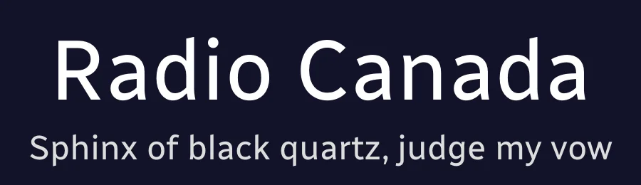 Radio Canada by Charles Daoud, Etienne Aubert Bonn, Alexandre Saumier Demers, Jacques Le Bailly — Sans Serif Font — thumbnail 2