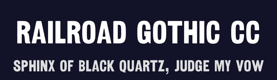 Railroad Gothic CC by indestructible type* — Sans Serif Font — thumbnail 2