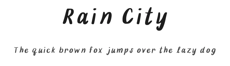 Rain City — Script Handwritten Font