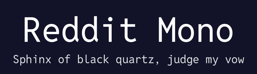 Reddit Mono by Stephen Hutchings — Sans Serif Font — thumbnail 2