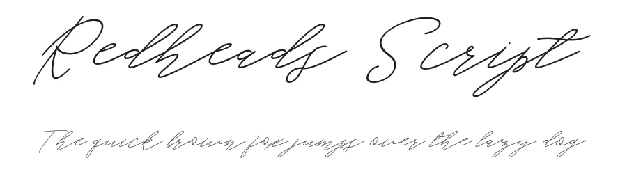 Redheads Script by Area Type — Script Handwritten Font