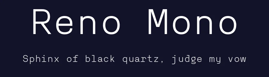 Reno Mono by Renaud Futterer — Sans Serif Font — thumbnail 2