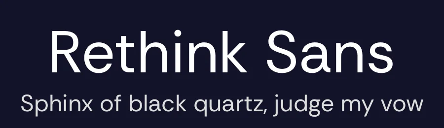 Rethink Sans by The Rethink Sans project authors (Hans Thiessen). DM Sans designed by Colophon Foundry. — Sans Serif Font — thumbnail 2