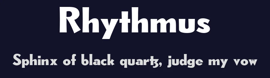 Rhythmus by Peter Wiegel nach alter Vorlage — Display Font — thumbnail 2