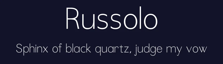 Russolo by Micah Stupak-Hahn — Sans Serif Font — thumbnail 2