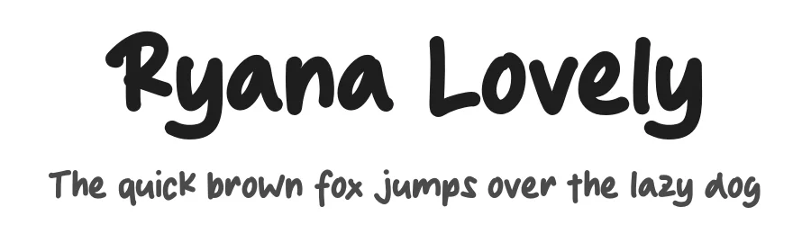 Ryana Lovely by MJType (Muhamad Junaid) www.mjtype.com — Script Handwritten Font