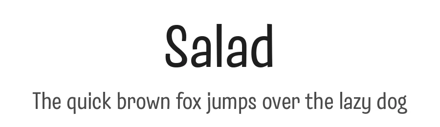 Salad by Francesco Canovaro — Display Font