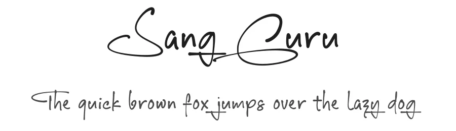 Sang Guru by Muh. Aswar — Script Handwritten Font