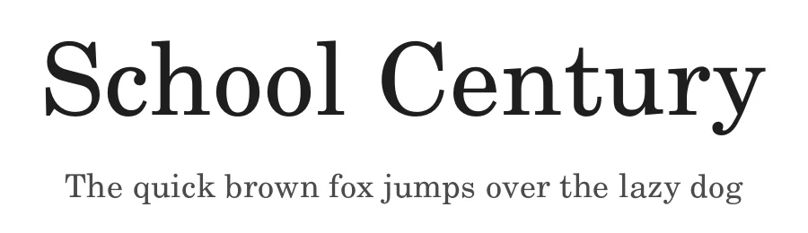 School Century — Serif Font
