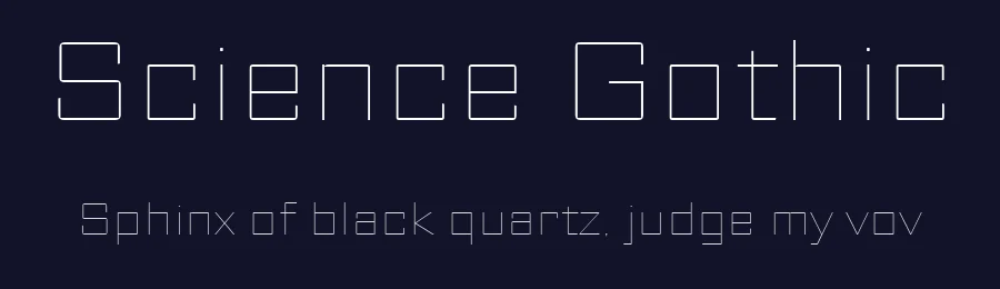 Science Gothic by Thomas Phinney & Co. — Sans Serif Font — thumbnail 2