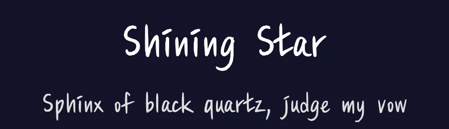 Shining Star by Cafe24 thkim, hmlim, mnelim, nhlee, sslee, sskim, smlim, yjkim, sdjeong, hskwak & 4IRTF — Script Handwritten Font — thumbnail 2