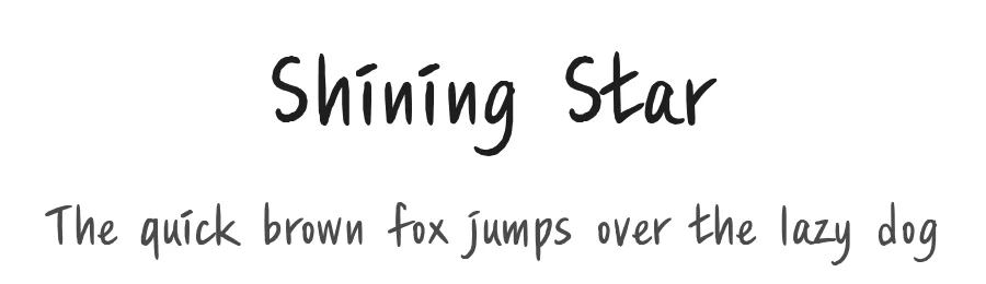 Shining Star by Cafe24 thkim, hmlim, mnelim, nhlee, sslee, sskim, smlim, yjkim, sdjeong, hskwak & 4IRTF — Script Handwritten Font