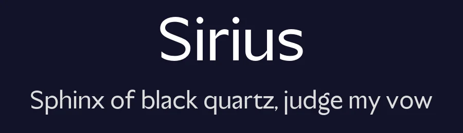 Sirius by Laurent Müller — Sans Serif Font — thumbnail 2
