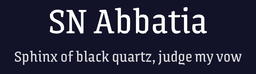 SN Abbatia by Sans Nom: Eduardo Aire, Gabriel Pulpo, Isaías Loaiza, Jorge Campos, Mario Balcazar — Serif Font — thumbnail 2
