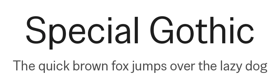Special Gothic by Alistair McCready — Sans Serif Font