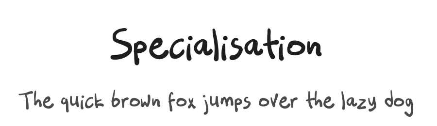 Specialisation by Steven Joss — Script Handwritten Font