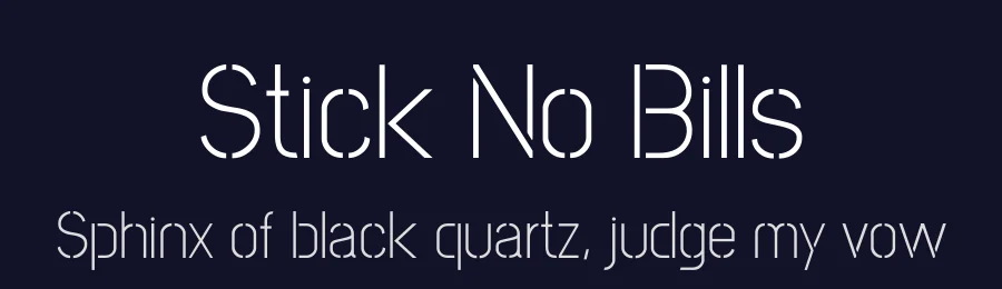 Stick No Bills by Kosala Senevirathne, Siva Puranthara, Lasantha Premarathna, Tharique Azeez — Sans Serif Font — thumbnail 2