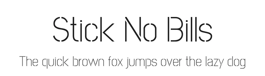 Stick No Bills by Kosala Senevirathne, Siva Puranthara, Lasantha Premarathna, Tharique Azeez — Sans Serif Font