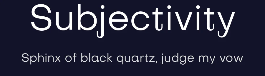 Subjectivity by Alexander Slobzheninov — Sans Serif Font — thumbnail 2