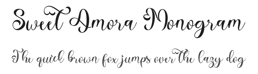 Sweet Amora Monogram by Yoga Letter 2025 (Isroni Yoga Prasetya) — Script Handwritten Font