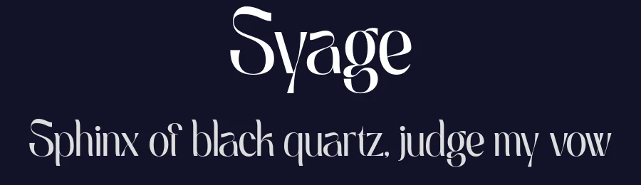 Syage by Sigit Dwipa Raharjo — Display Font — thumbnail 2