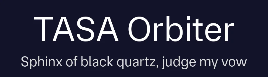 TASA Orbiter by Weizhong Zhang — Sans Serif Font — thumbnail 2
