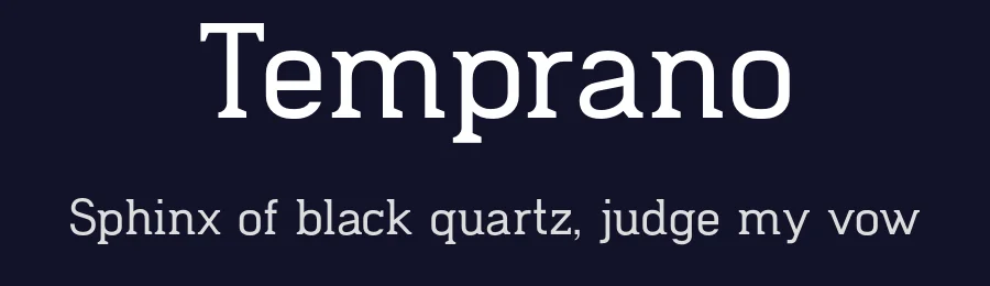 Temprano by Sergio Navarro — Slab Serif Font — thumbnail 2