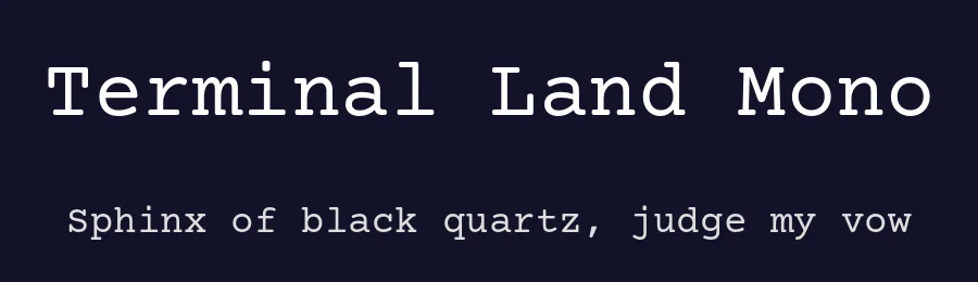 Terminal Land Mono by Adam Newbold — Slab Serif Font — thumbnail 2